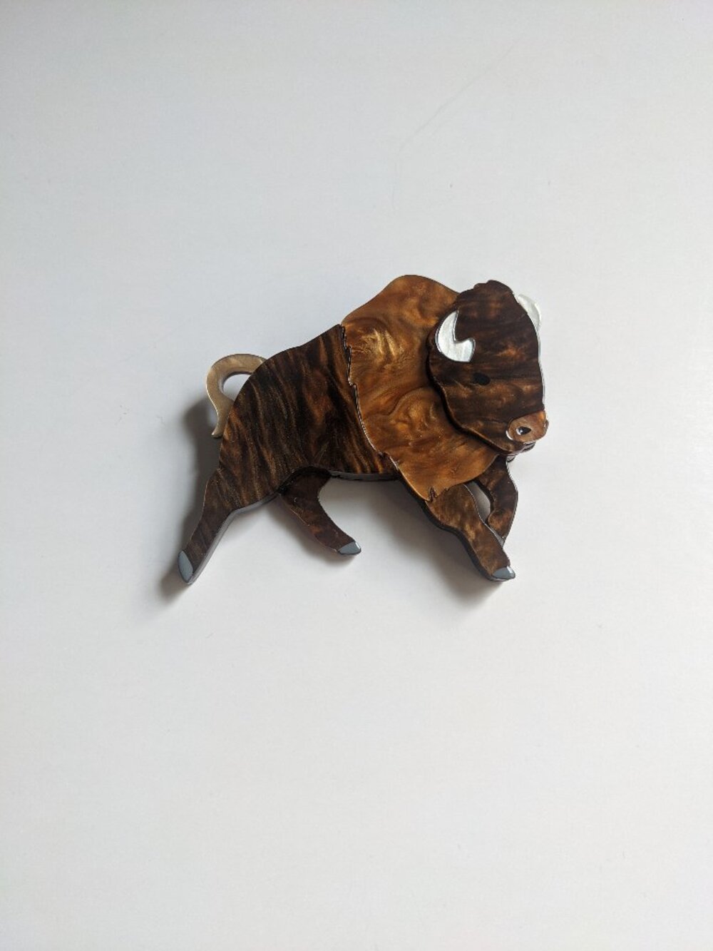 Erstwilder Buffalo Bull brooch Woodlands 2020 collection bison